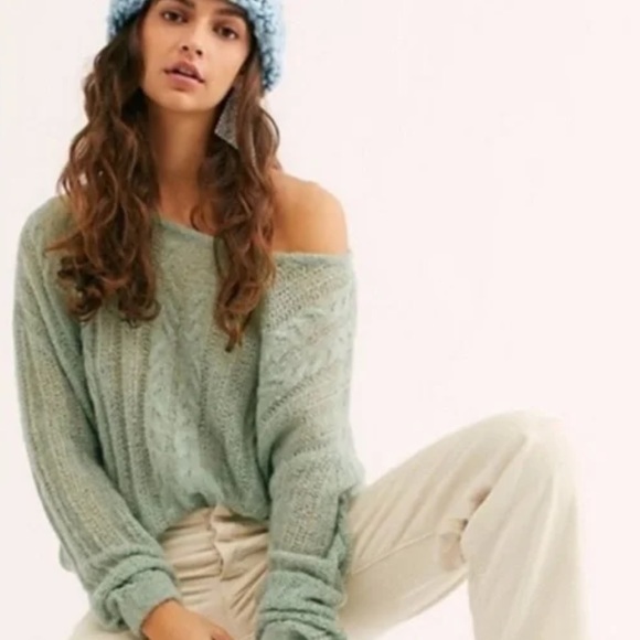 Free People mint knitted pullover sweater - Picture 6 of 6